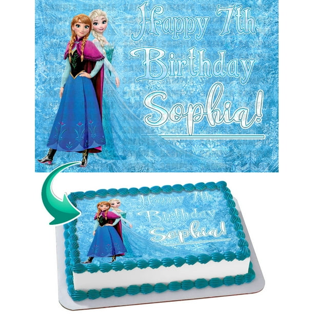 FROZEN Edible cake decoration sheet Image topper Custom Elsa Anna sticker Bruni